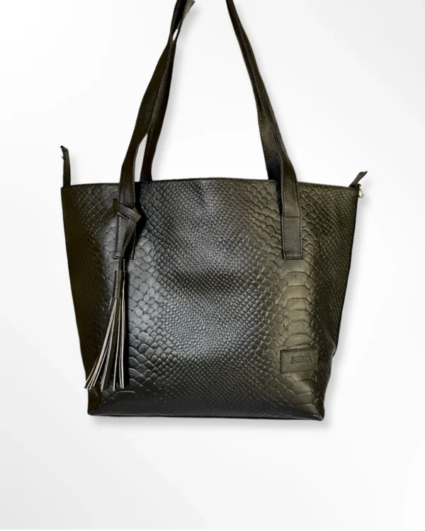 Cartera de hombro en cuero diseño 2 en 1 Margara negro