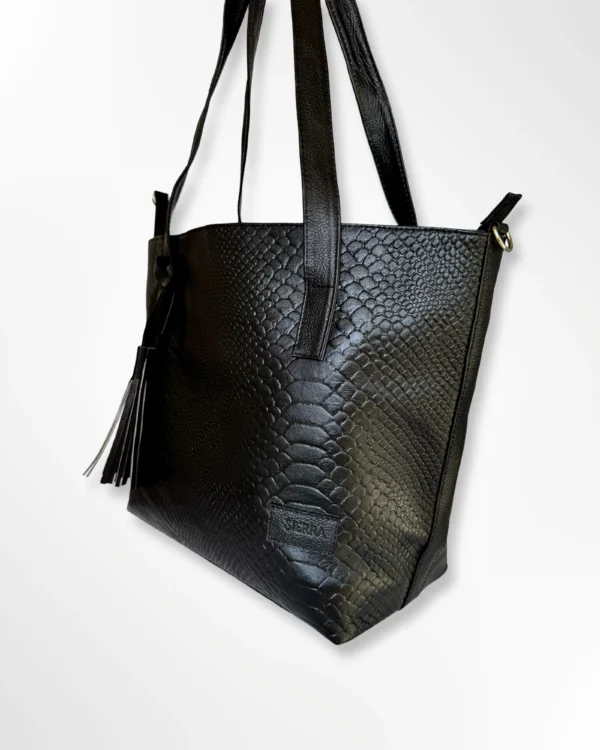 Cartera de hombro en cuero diseño 2 en 1 Margara negro - Imagen 3