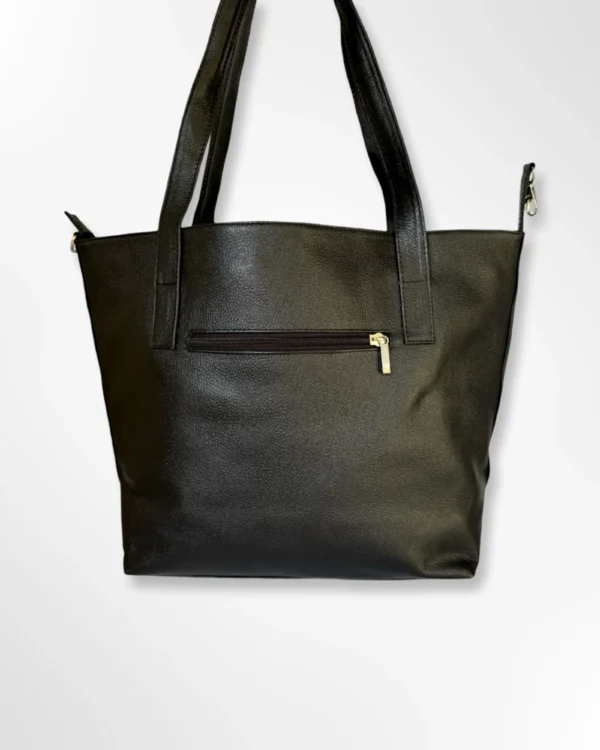 Cartera de hombro en cuero diseño 2 en 1 Margara negro - Imagen 4