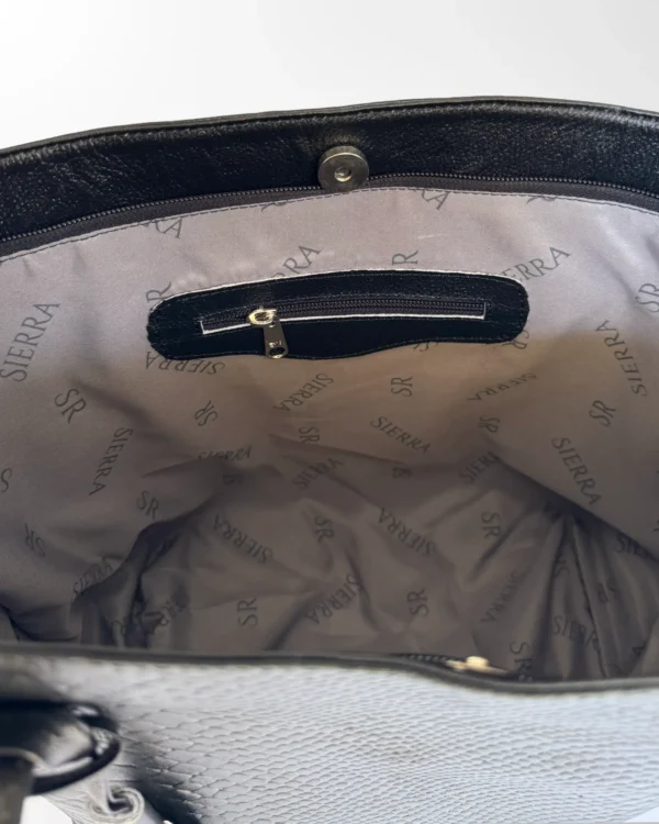 Cartera de hombro en cuero diseño 2 en 1 Margara negro - Imagen 5