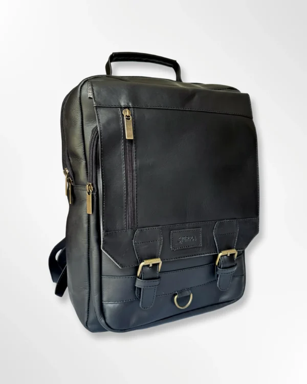 Morral Patrick tipo colegial en Cuero con Detalles Únicos negro