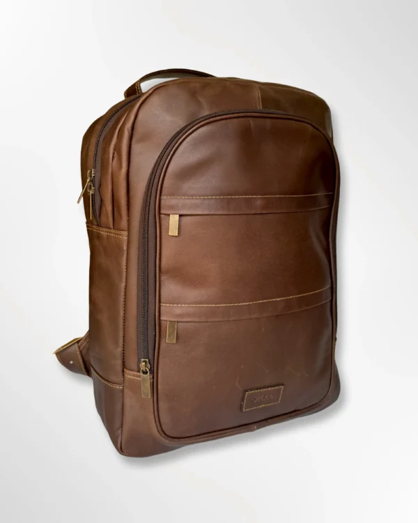 Morral Terry clásico ejecutivo en cuero envejecido café