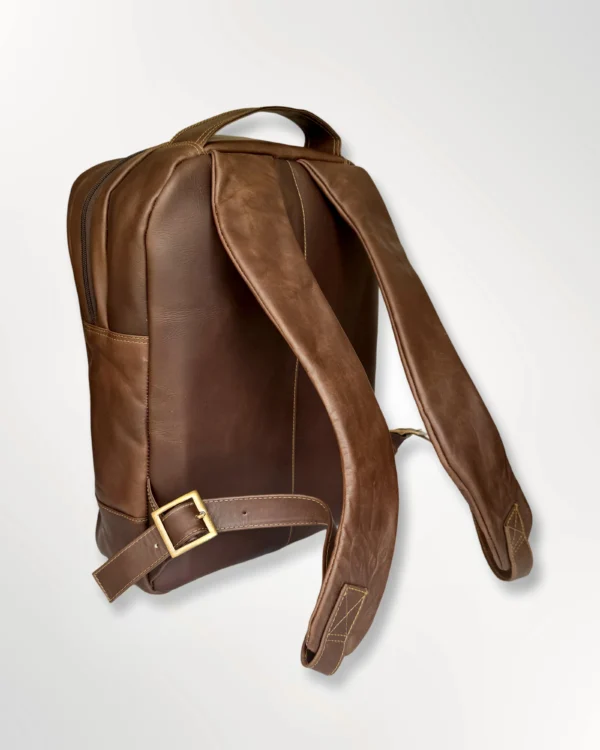 Morral Terry clásico ejecutivo en cuero envejecido café - Imagen 4