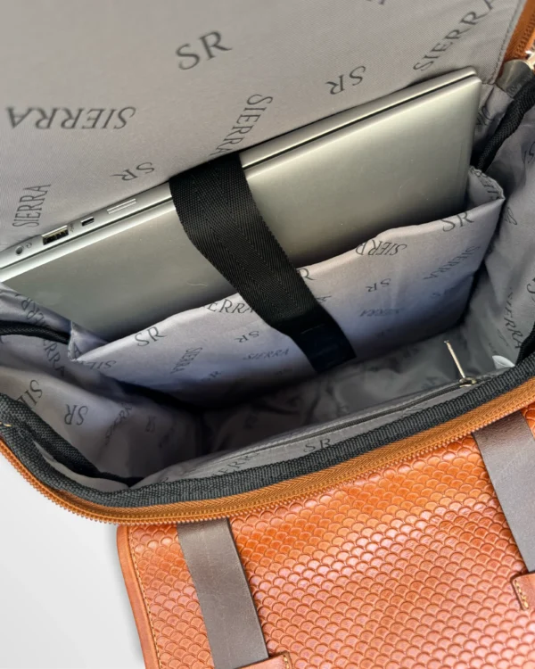 Morral ejecutivo clásico en cuero envejecido Palermo pequeño - miel-café - Imagen 5