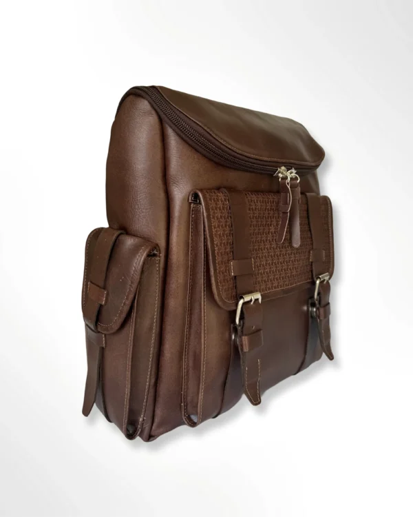 Morral ejecutivo clásico en cuero envejecido Palermo pequeño - café-café