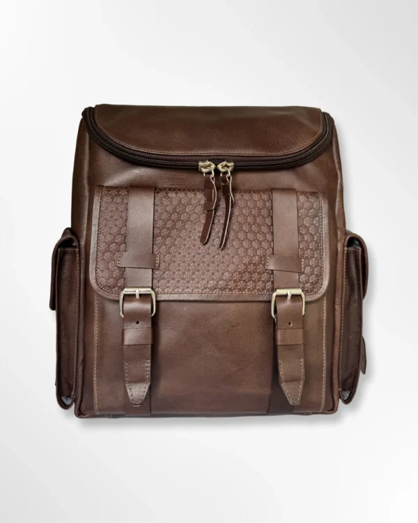 Morral ejecutivo clásico en cuero envejecido Palermo pequeño - café-café - Imagen 2