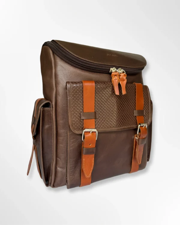 Morral ejecutivo clásico en cuero envejecido Palermo pequeño - café-miel