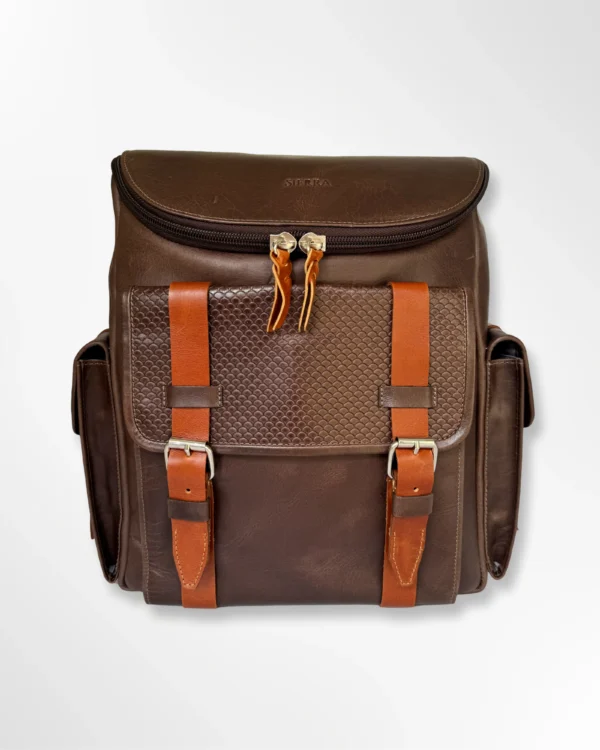 Morral ejecutivo clásico en cuero envejecido Palermo pequeño - café-miel - Imagen 2