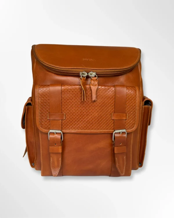 Morral ejecutivo clásico en cuero envejecido Palermo pequeño - miel-miel - Imagen 2