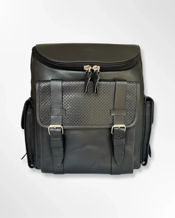 Morral ejecutivo clásico en cuero envejecido Palermo pequeño - negro-negro - Imagen 2
