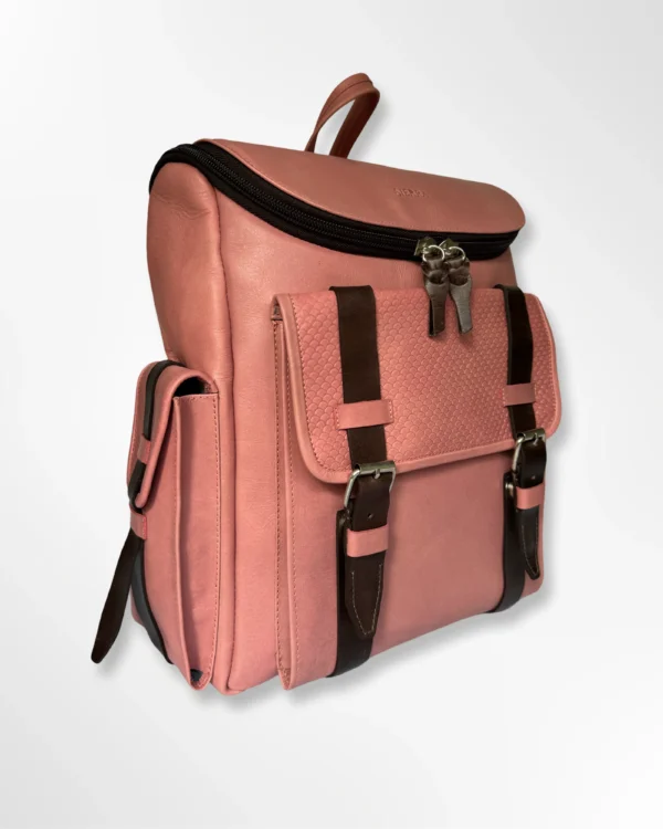 Morral ejecutivo clásico en cuero envejecido Palermo pequeño - rosado-café