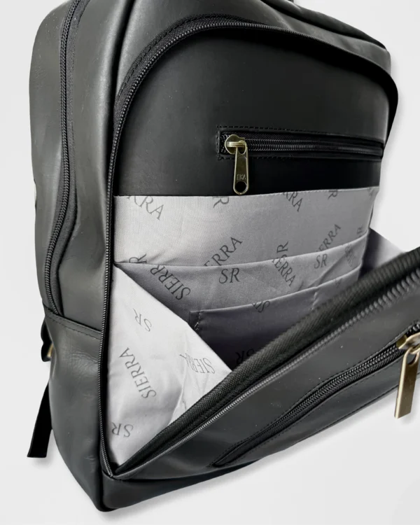 Morral en cuero ejecutivo clásico bunny envejecido - negro - Imagen 5